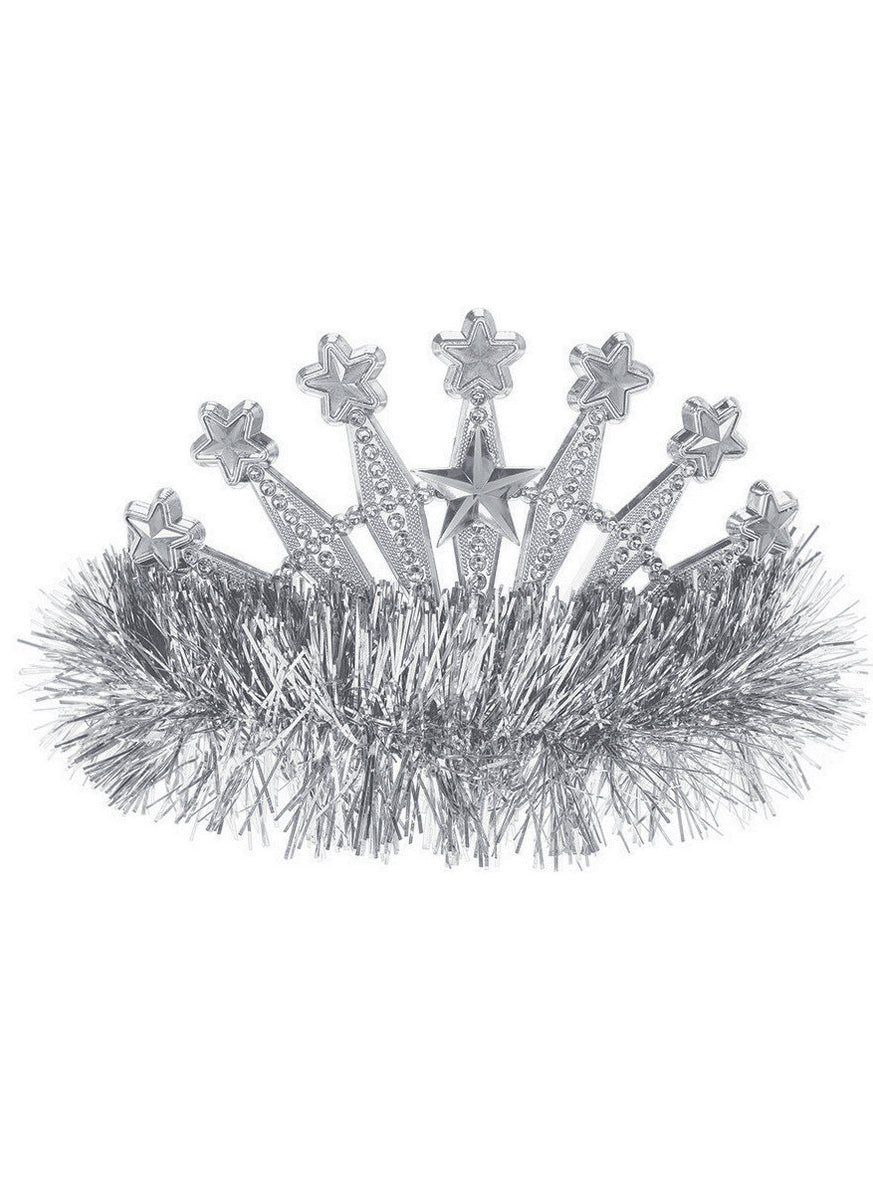 Silver Tiara with Silver Tinsel