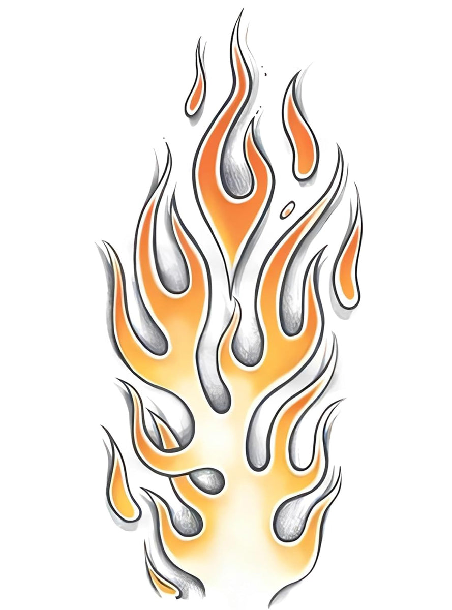 Tinsely Flames XL Realistic Temporary Tattoo Alternative Image 2