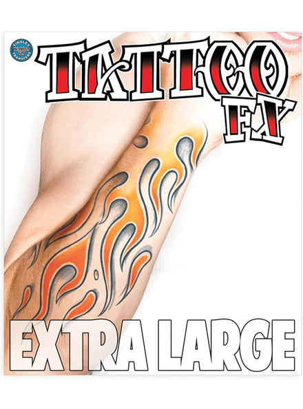Tinsely Flames XL Realistic Temporary Tattoo Main Image