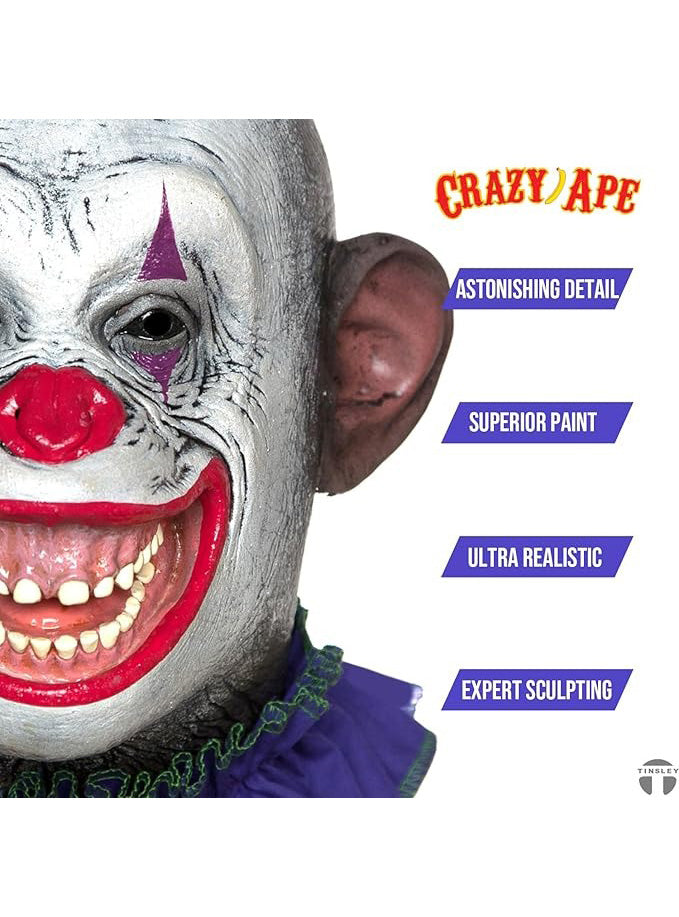 Tinsley Crazy Circus Ape Premium Full Head Latex Mask - Details Image