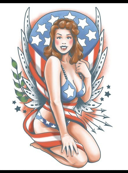 Tinsley Transfers American Beauty Realistic Temporary Tattoo - Alternative Image