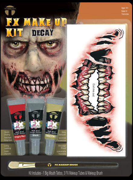 Tinsley Transfers Decay Zombie Big Mouth Tattoo and Makeup Kit - Main Image