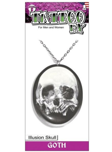 Tinsley Transfers Gothic Illusion Skull Realistic Temporary Tattoo - Main Image