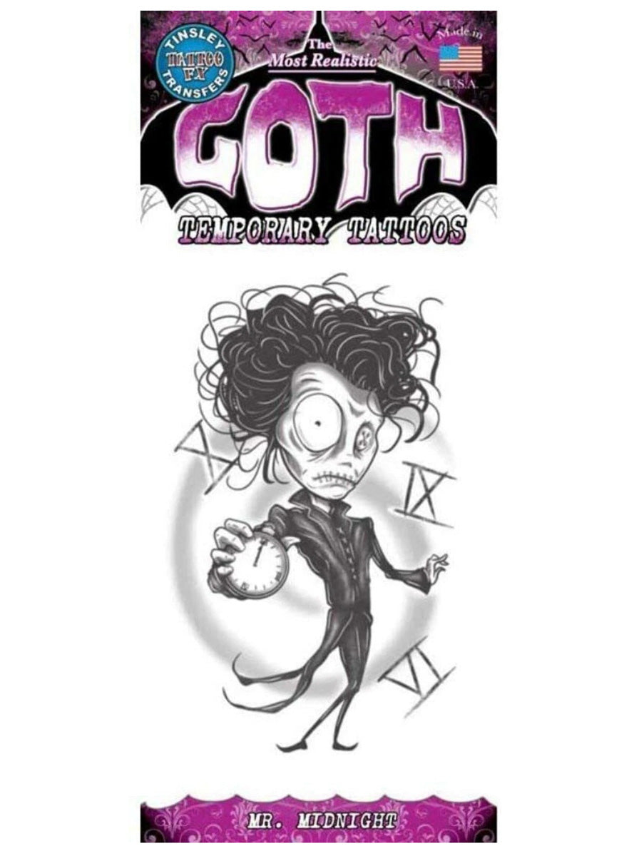 Tinsley Transfers Gothic Mr Midnight Realistic Temporary Tattoo - Main Image