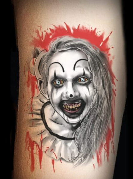 Tinsley Transfers Terrifier Movie Pale Girl Deluxe Temporary Tattoo - Alternative Image 2
