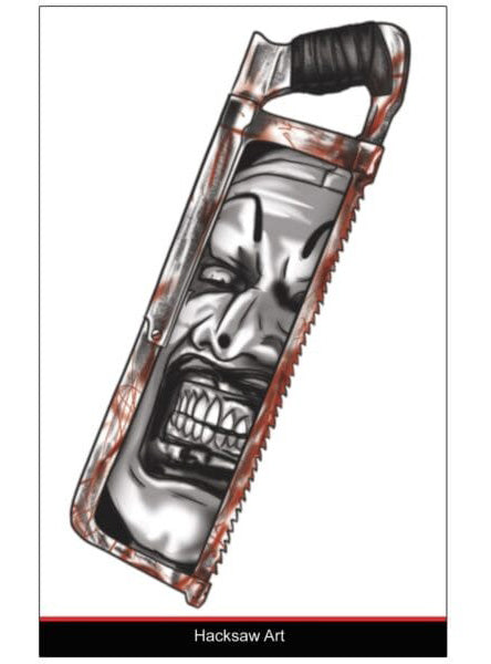 Tinsley Transfers Art The Clown Hacksaw Terrifier Deluxe Temporary Tattoo - Alternative Image 1