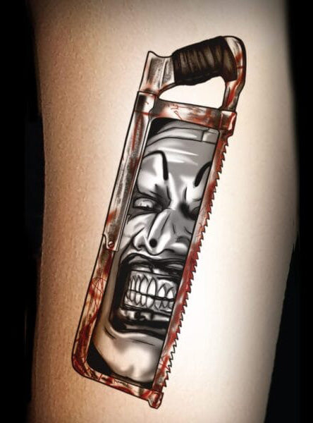 Tinsley Transfers Art The Clown Hacksaw Terrifier Deluxe Temporary Tattoo - Alternative Image 2