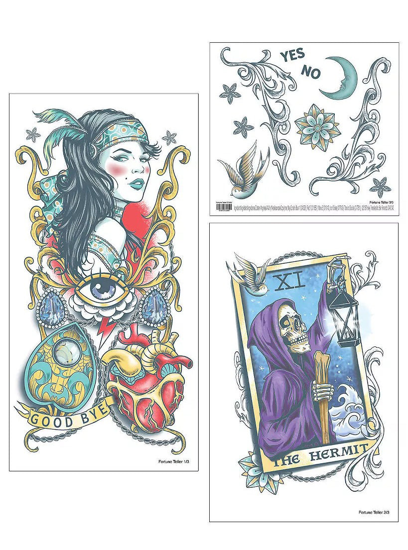Tinsley Transfers Fortune Teller Deluxe Temporary Tattoo Sleeve - Alternative Image