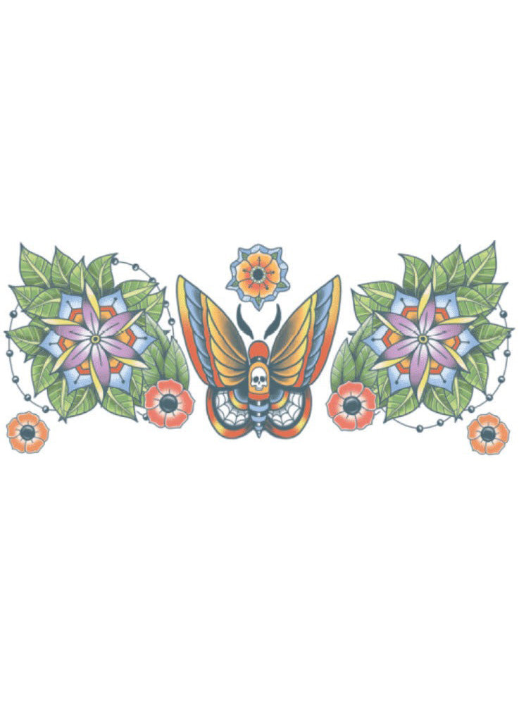Tinsley Transfers Moth Premium Temporary Neck Tattoo - Alternative Image