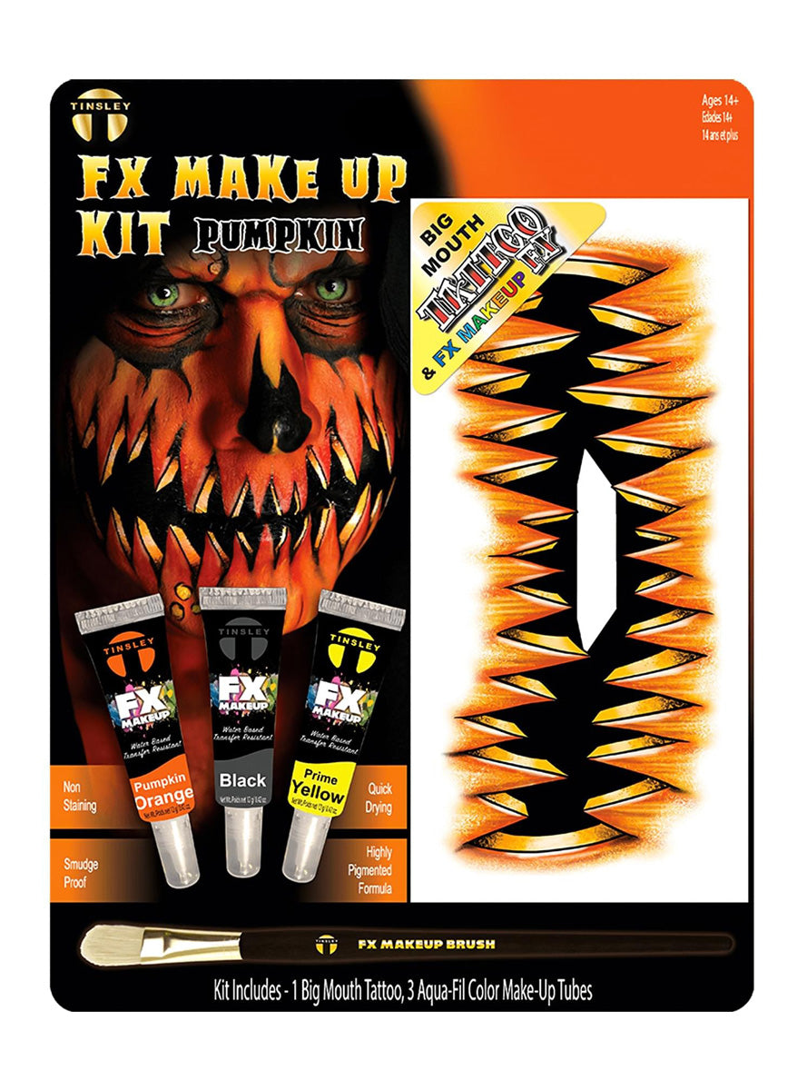 Tinsley Transfers Pumpkin Big Mouth Tattoo and Makeup Kit - Main Image