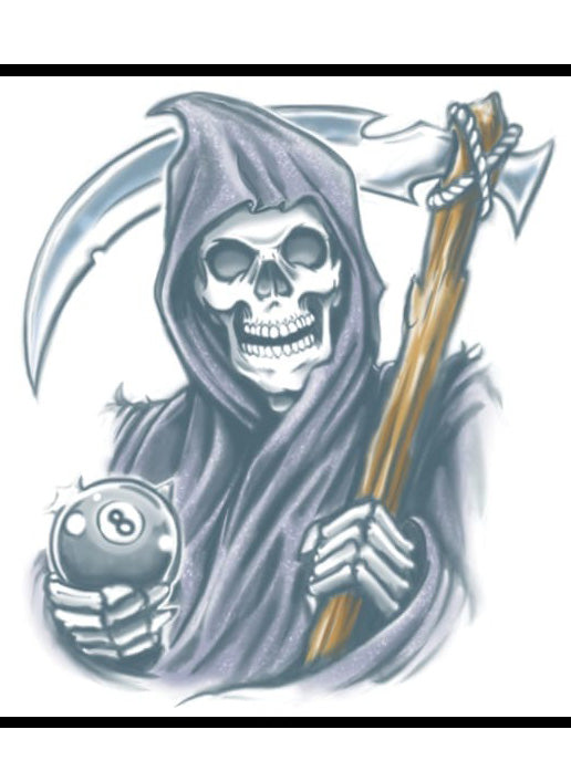 Tinsley Transfers Reaper Halloween XL Temporary Tattoo - Main Image