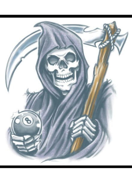 Tinsley Transfers Reaper Halloween XL Temporary Tattoo - Main Image
