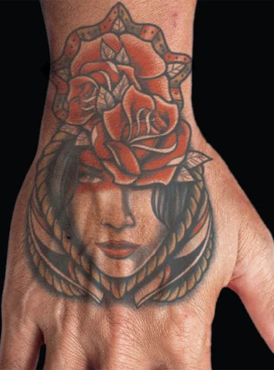 Tinsley Transfers Rose Girl Realistic Temporary Tattoo - Close Image