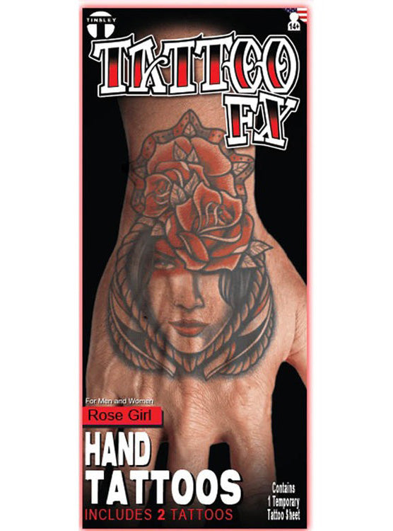 Tinsley Transfers Rose Girl Realistic Temporary Tattoo - Main Image