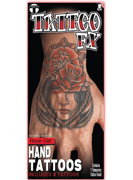 Tinsley Transfers Rose Girl Realistic Temporary Tattoo - Main Image