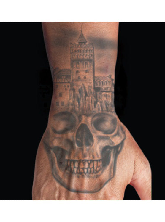 Tinsley Transfers Skull Realistic Temporary Tattoo - Close Image