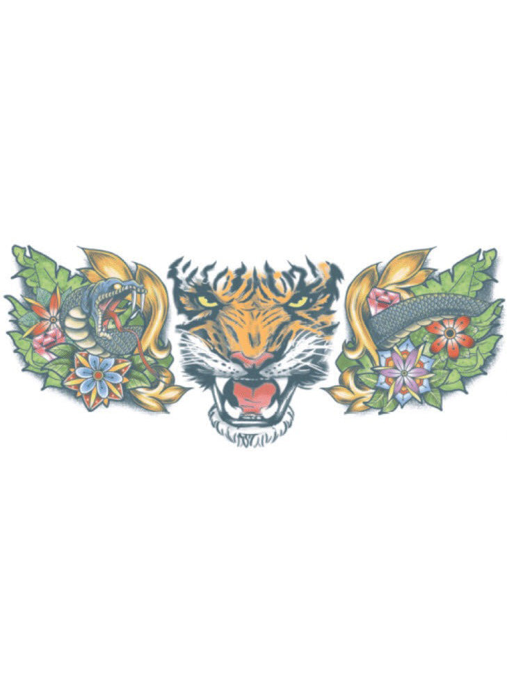 Tinsley Transfers Tiger Premium Temporary Neck Tattoo - Alternative Image