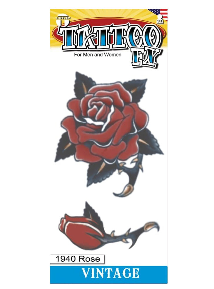 Tinsley Transfers Vintage Rose Deluxe Temporary Tattoo - Main Image