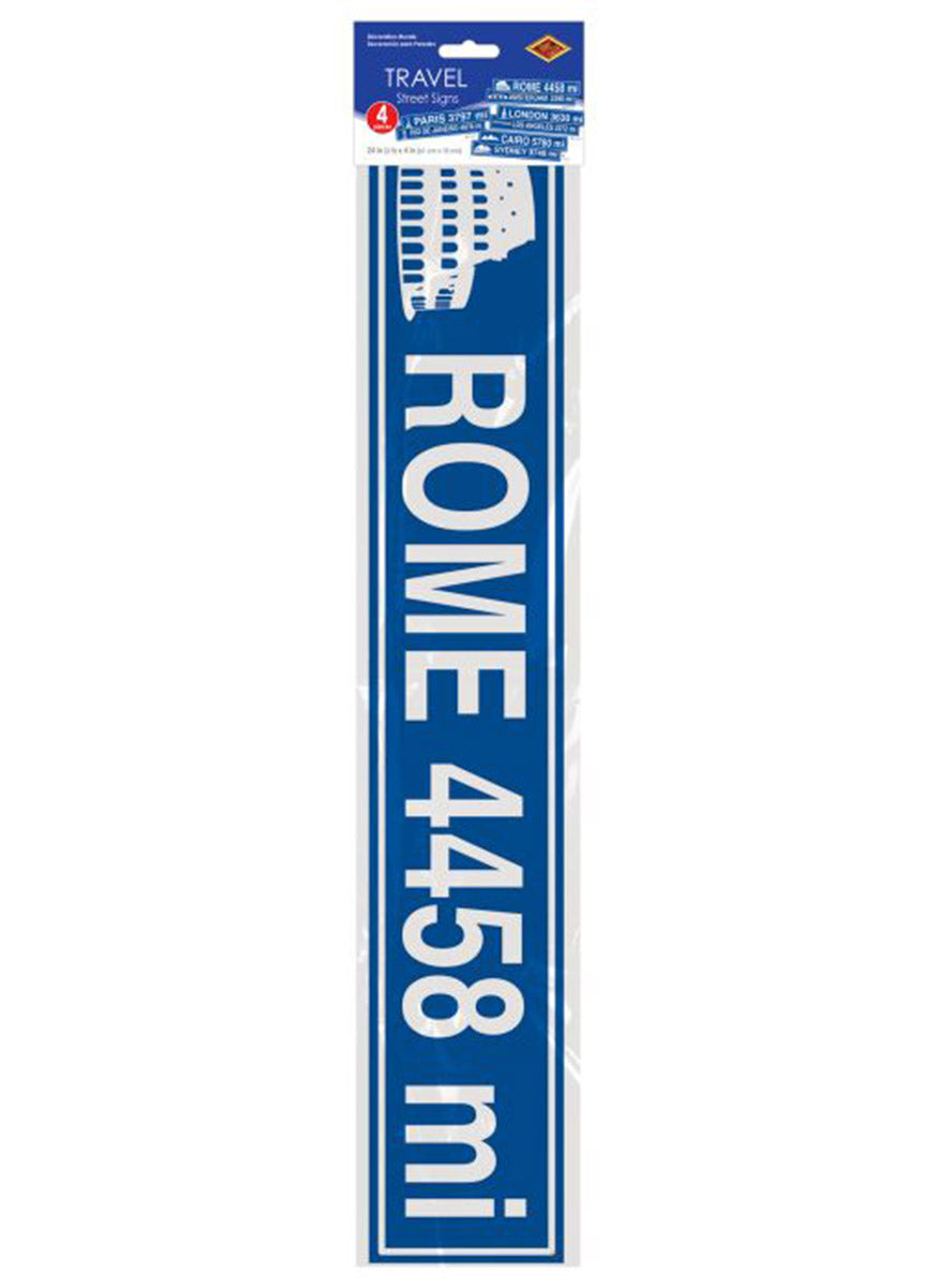 Around the World Street Sign Cut Outs - Packaging Image