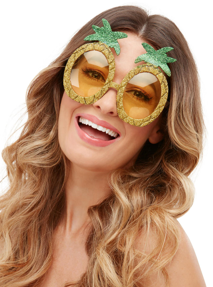 Novelty Tropical Pineapple Costume Glasses
