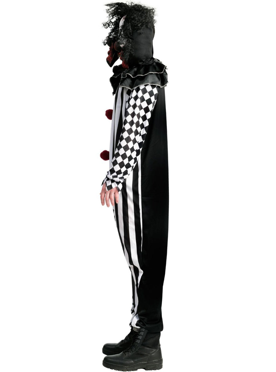 Plus Size Mens Double Headed Halloween Clown Costume - Side Image