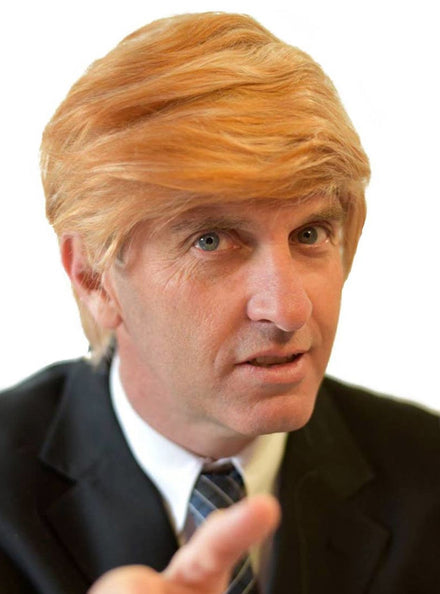 US Billionaire Mens Short Orange Costume Wig - Main Image