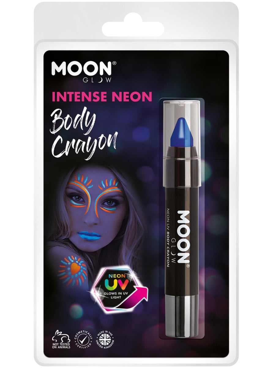 UV Reactive Blue Intense Neon Moon Glow Body Crayon - Main Image