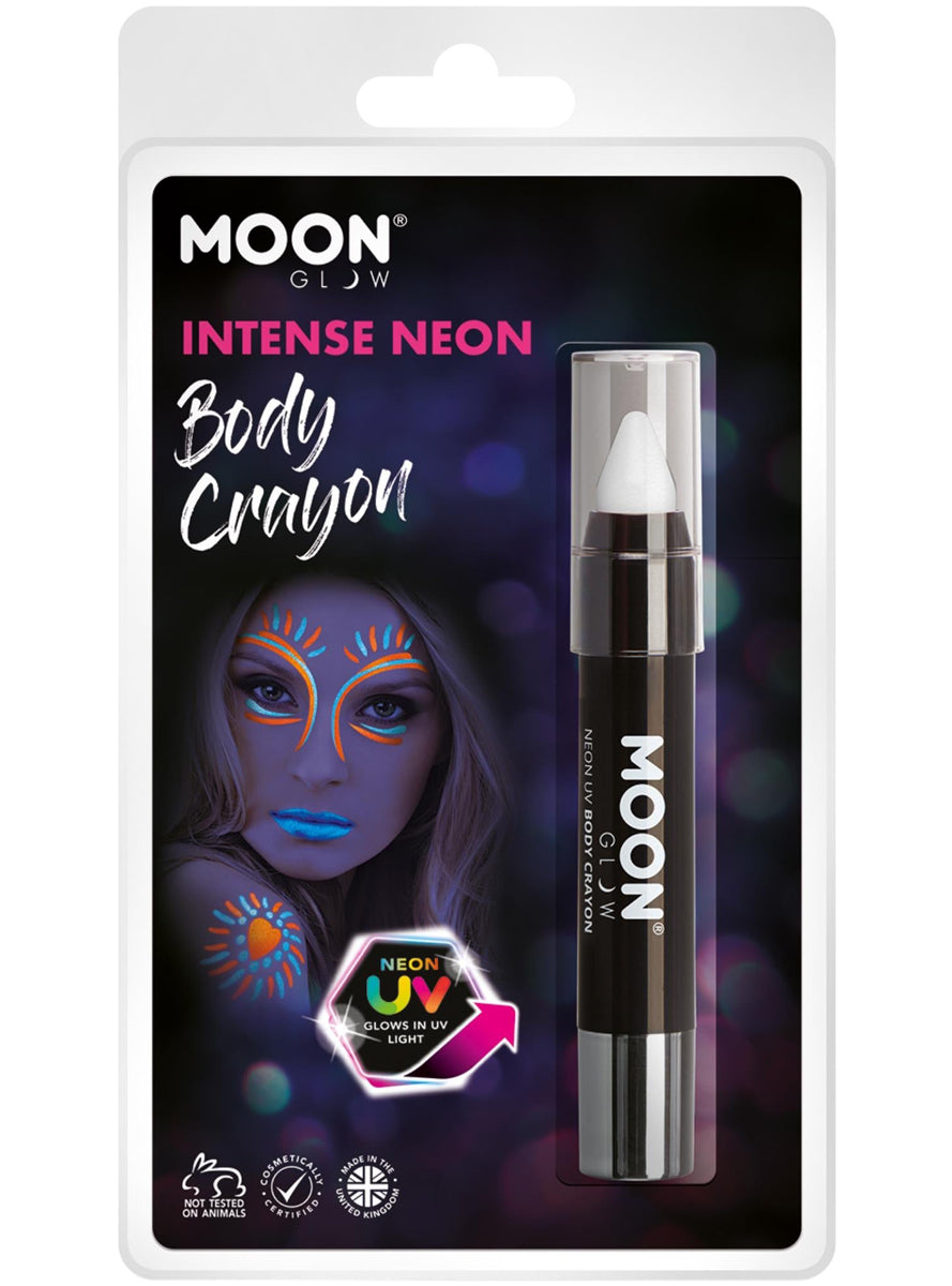 UV Reactive White Intense Neon Moon Glow Body Crayon - Main Image