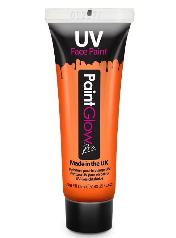 UV Reactive 12ml Orange Face and Body Paint - Main Image