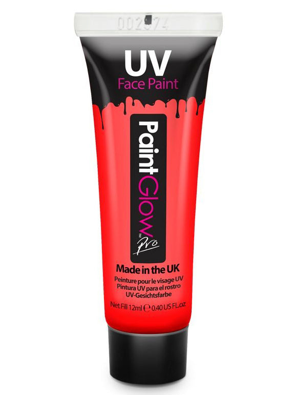 UV Reactive 12ml Red Face and Body Paint - Main Image