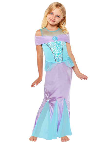 Purple And Blue Mermaid Girls Under The Sea Costume - Main Image