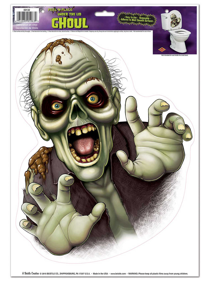 Halloween Ghoul Toilet Lid Sticker - Main Image