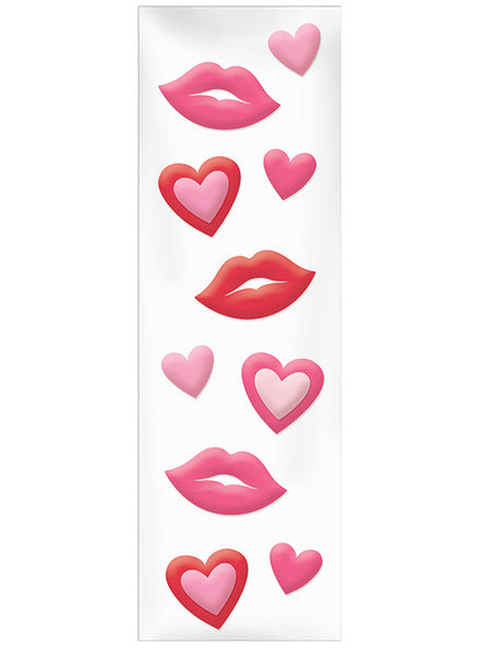 Valentines Day Hearts And Lips Gel Window Clings - Main Image