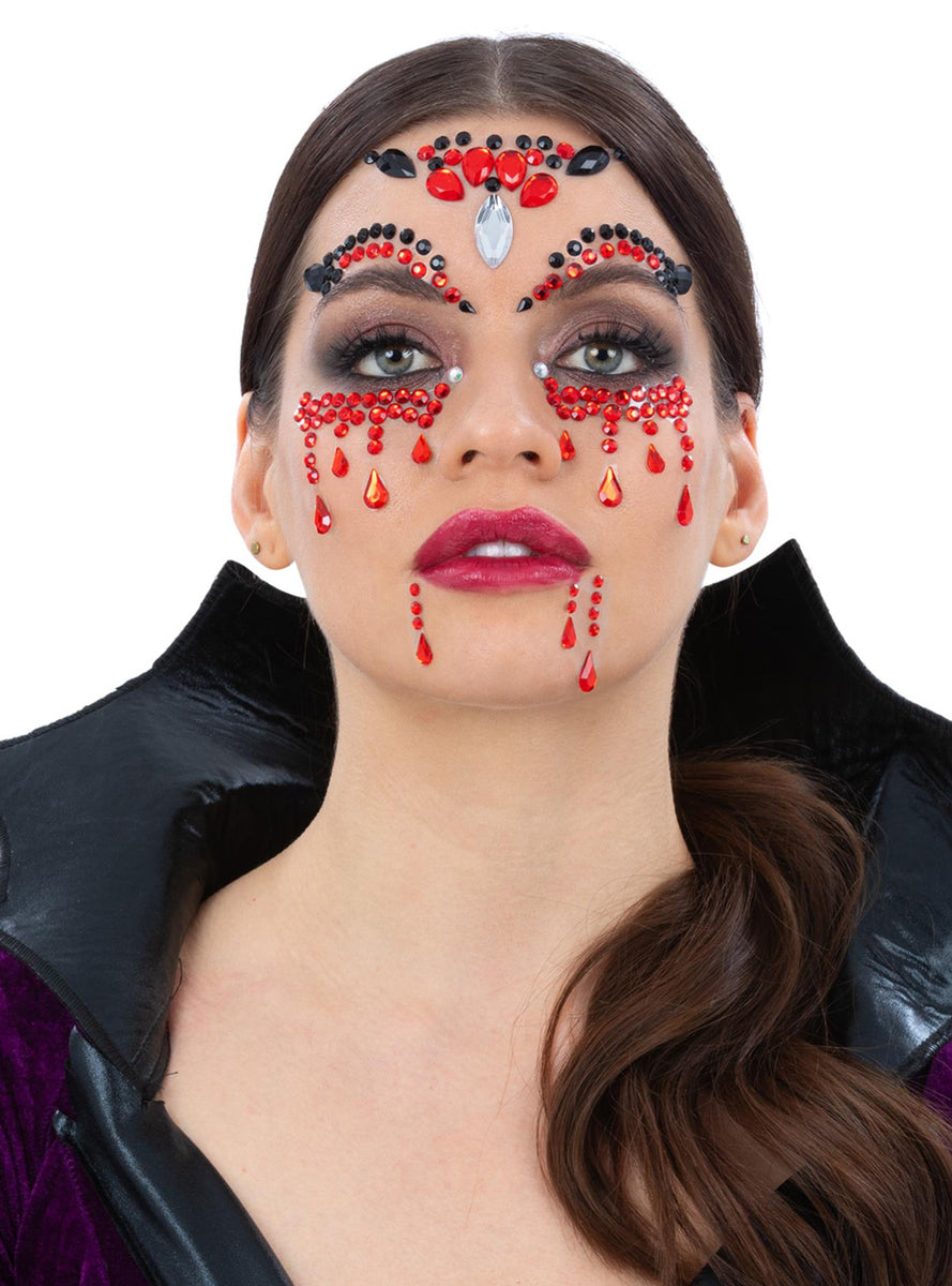 Blood Drip Vampiress Face Jewels - Main Image