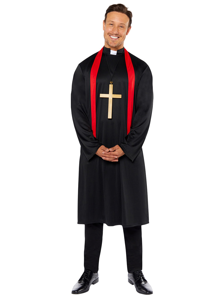 Plus Size Mens VIcar Religious Priest Costume - Main Image