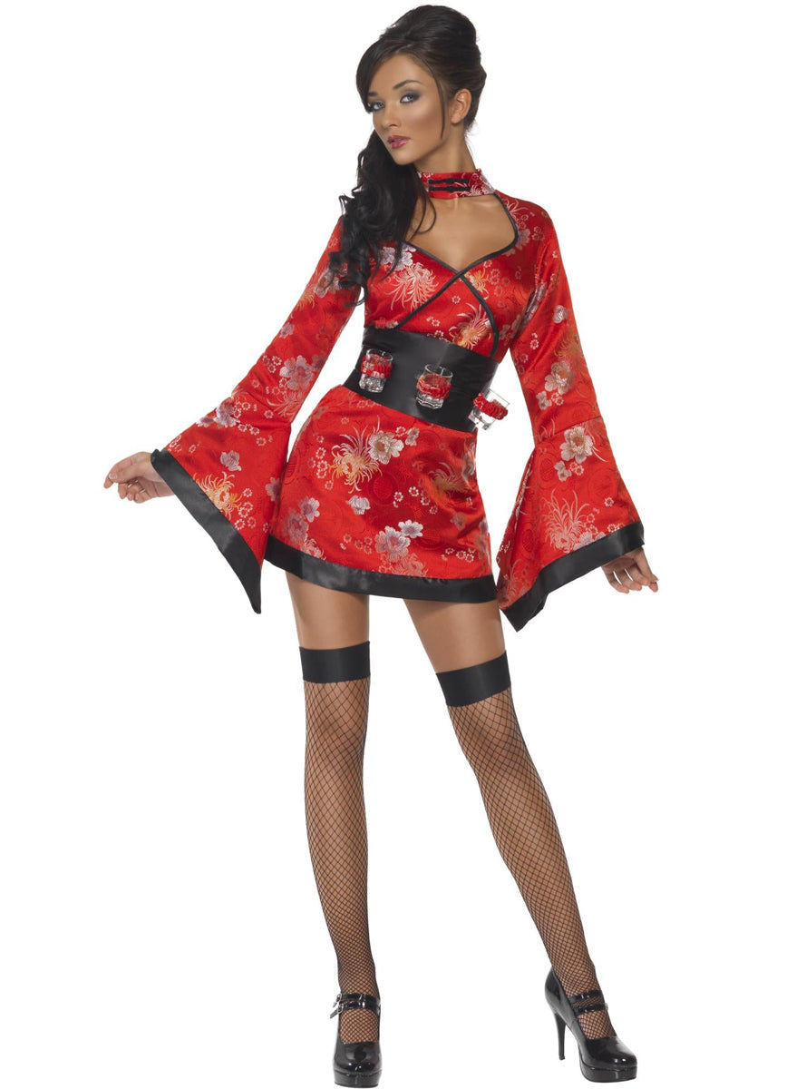 Womens Sexy Japanese Geisha Costume - Alternative Image