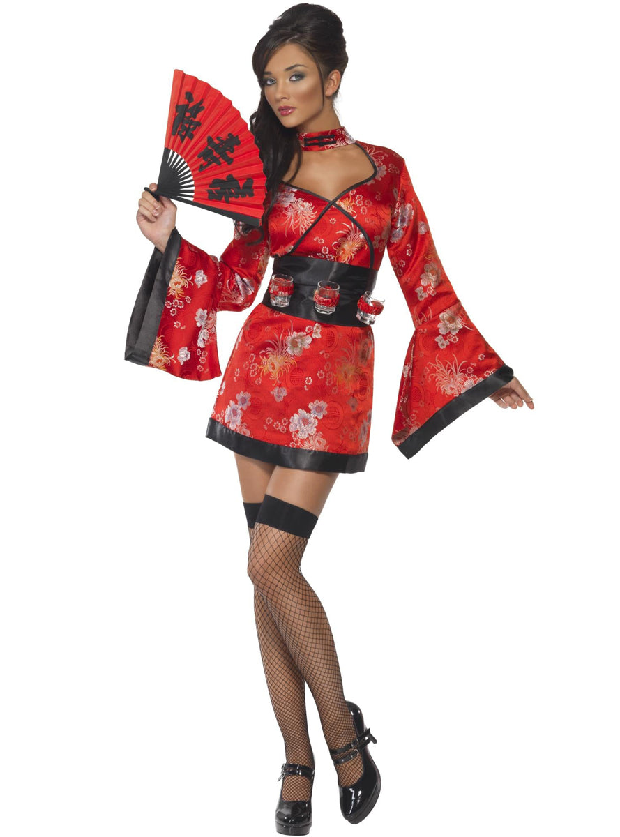 Womens Sexy Japanese Geisha Costume - Front Image