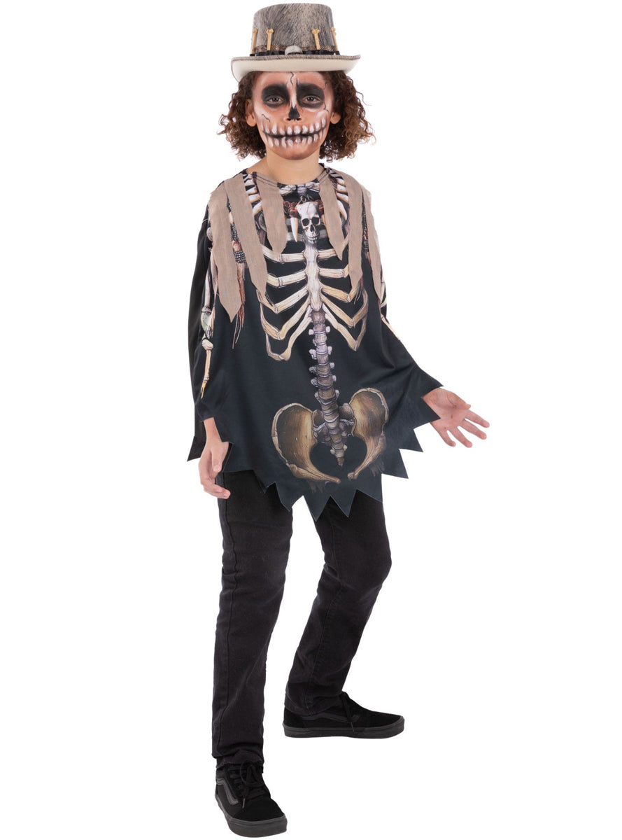 Voodoo Poncho Kids Witch Doctor Halloween Costume - Alternate Image