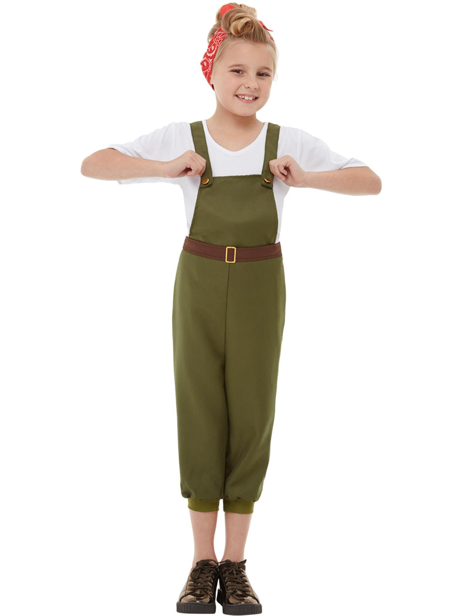 Girls WW2 Land Girl 1940s Costume - Alternate Front Image