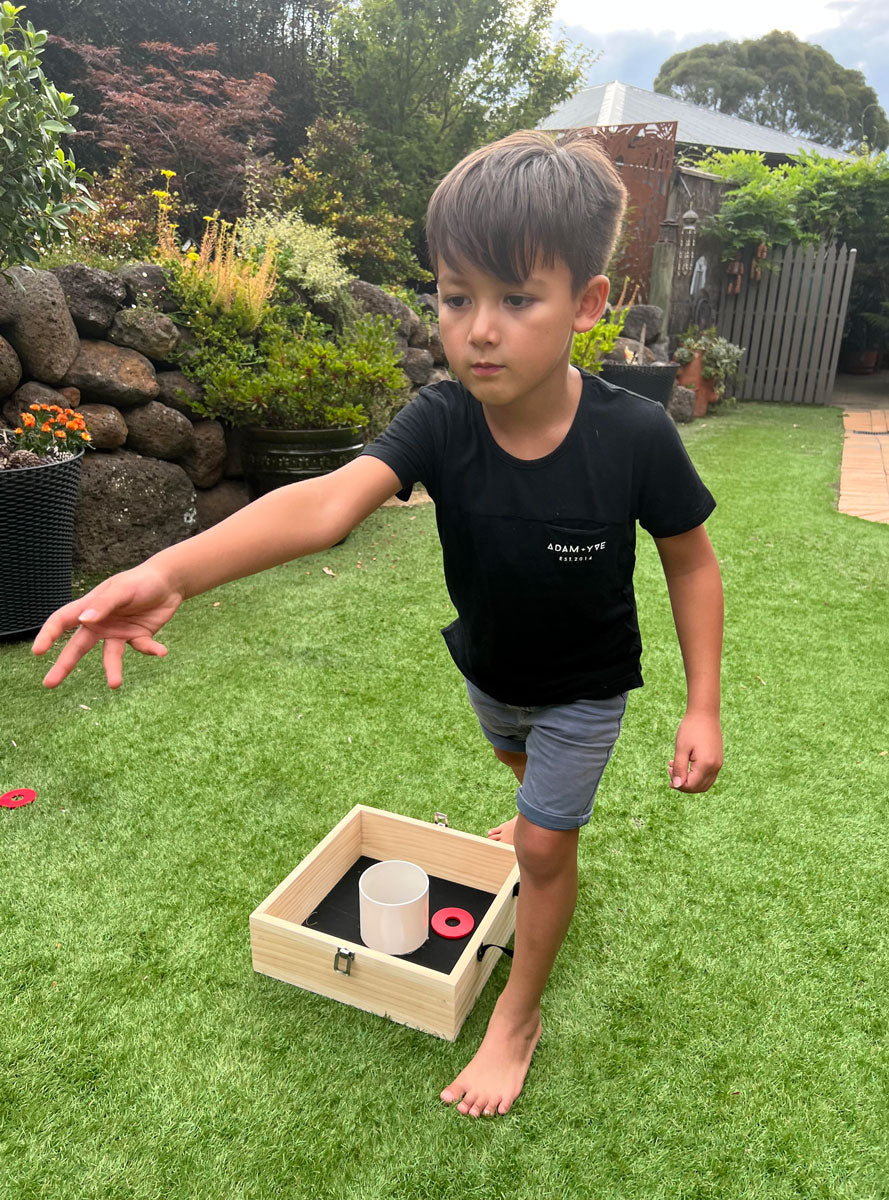 Washers Wooden Outdoor Throwing Party Game - Lifestyle Image 3