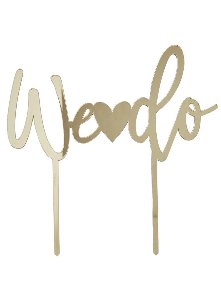 We Do 16cm Gold Acrylic Cake Topper - Main Image