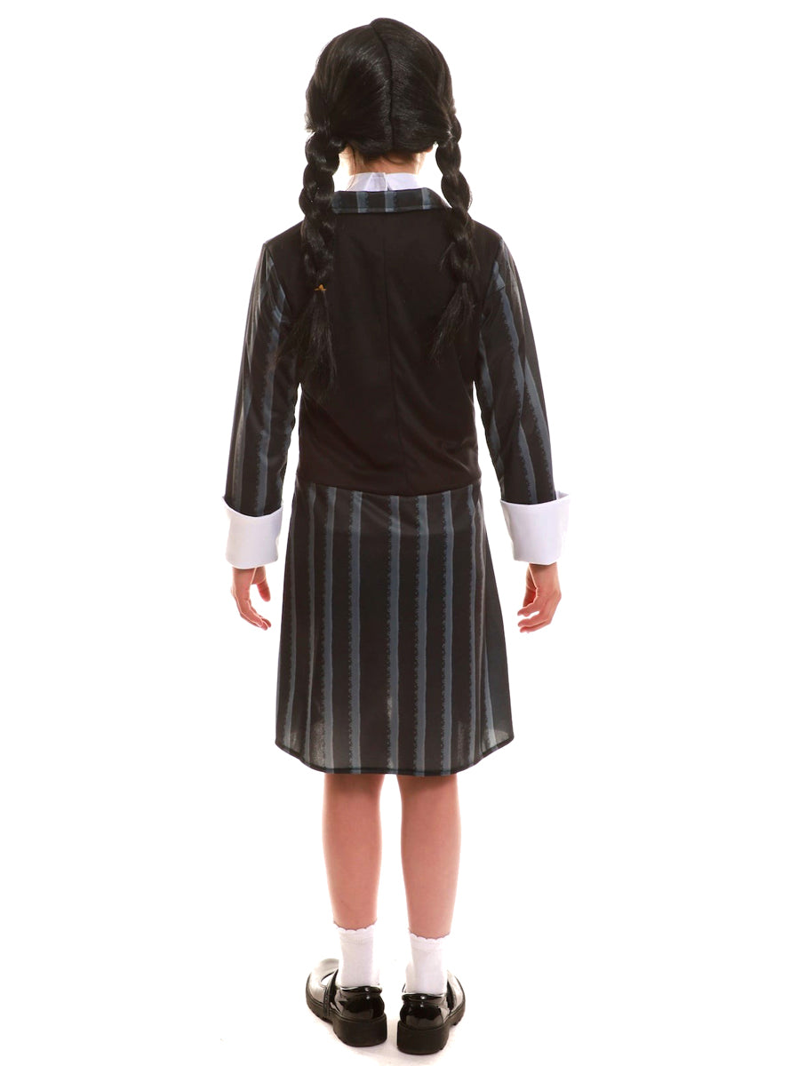 Nevermore Uniform Girls Wednesday Addams Costume - Back Image