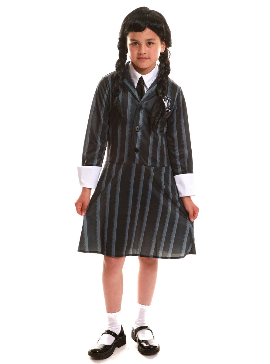 Wednesday Addams Nevermore Girls School Uniform Costume - Main Image