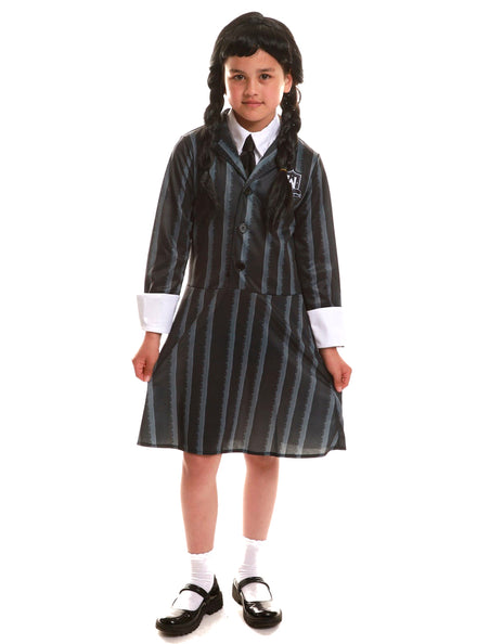 Wednesday Addams Nevermore Girls School Uniform Costume - Main Image