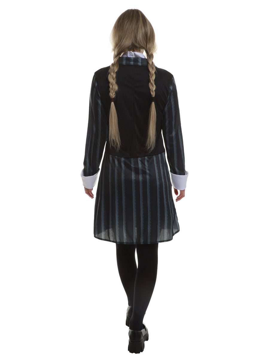 Wednesday Womens Striped Nevermore Uniform - Back Image