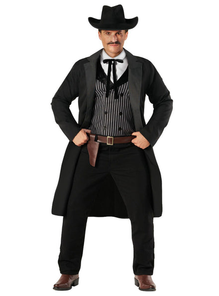 Mens Black Western Sheriff Wild West Costume Main Image
