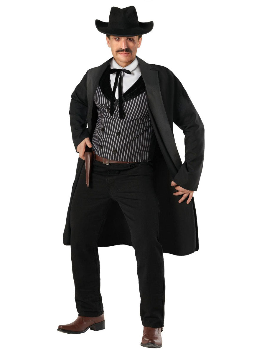 Plus Size Mens Black Western Sheriff Wild West Costume Alternative Image 1