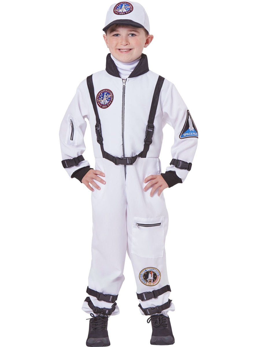 Space Suit Boys White Astronaut Costume - Main Image