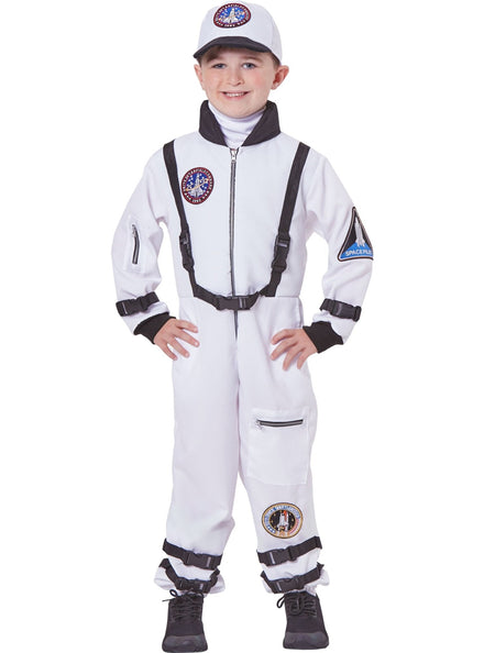 Space Suit Boys White Astronaut Costume - Main Image
