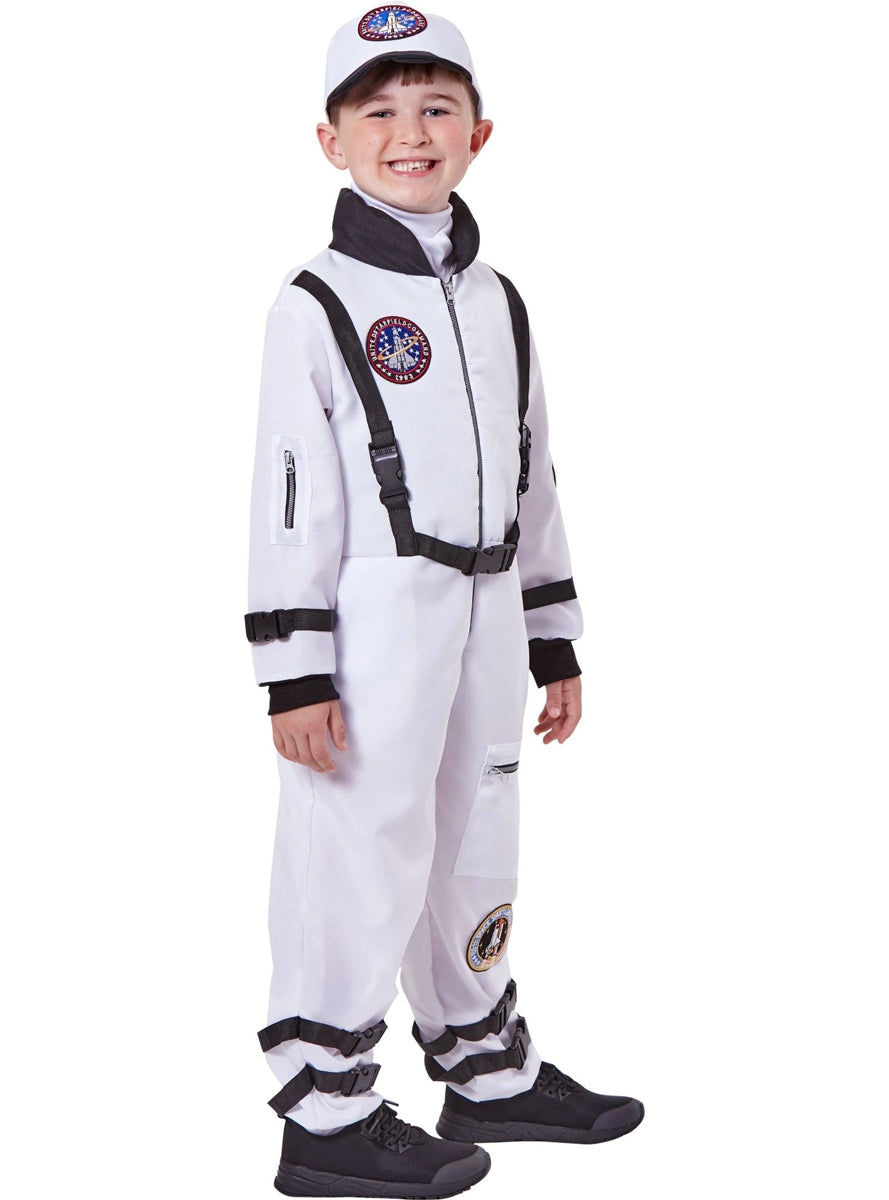 Astronaut Suit Boys White Space Costume - Side Image
